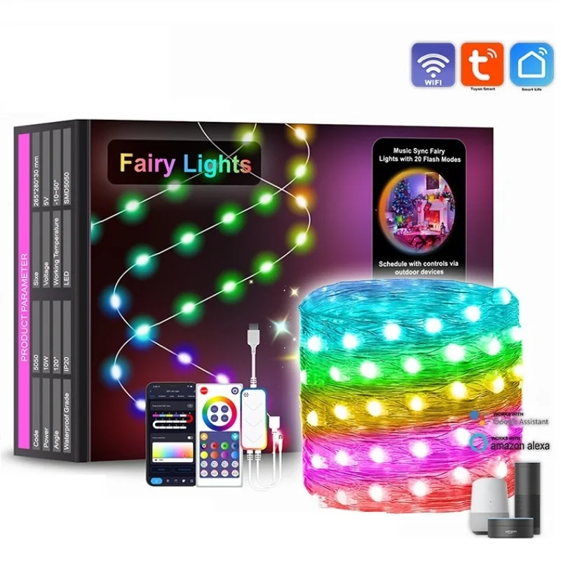 

USB Symphony Line App Intelligent Point Control LED String Lights Voice-Activated Ambient Light For Home Party Christmas Decor