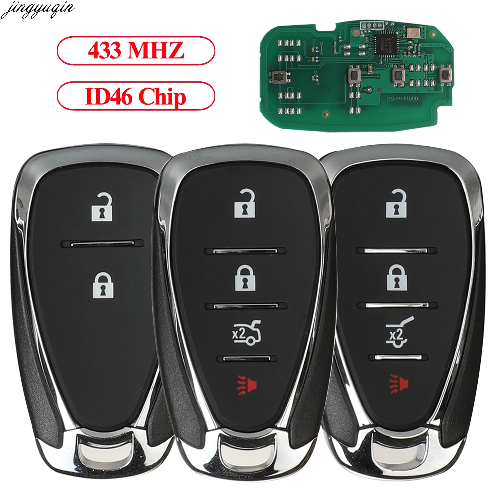 

Jingyuqin Remote Control Car Key 433MHz ID46 For Chevrolet Camaro Equinox Cruze Malibu Spark HYQ4EA 2/4 Buttons Smart Fob