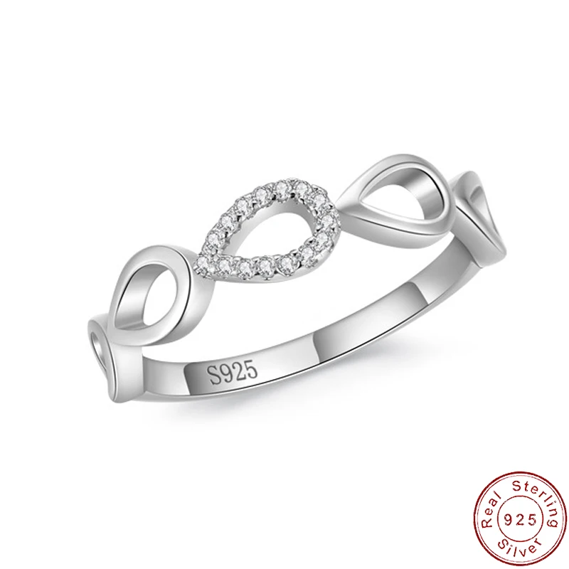 

Classic European Hollow water Droplets AAA CZ 925 Sterling Silver Ring For Women Birthday Wedding Jewelry