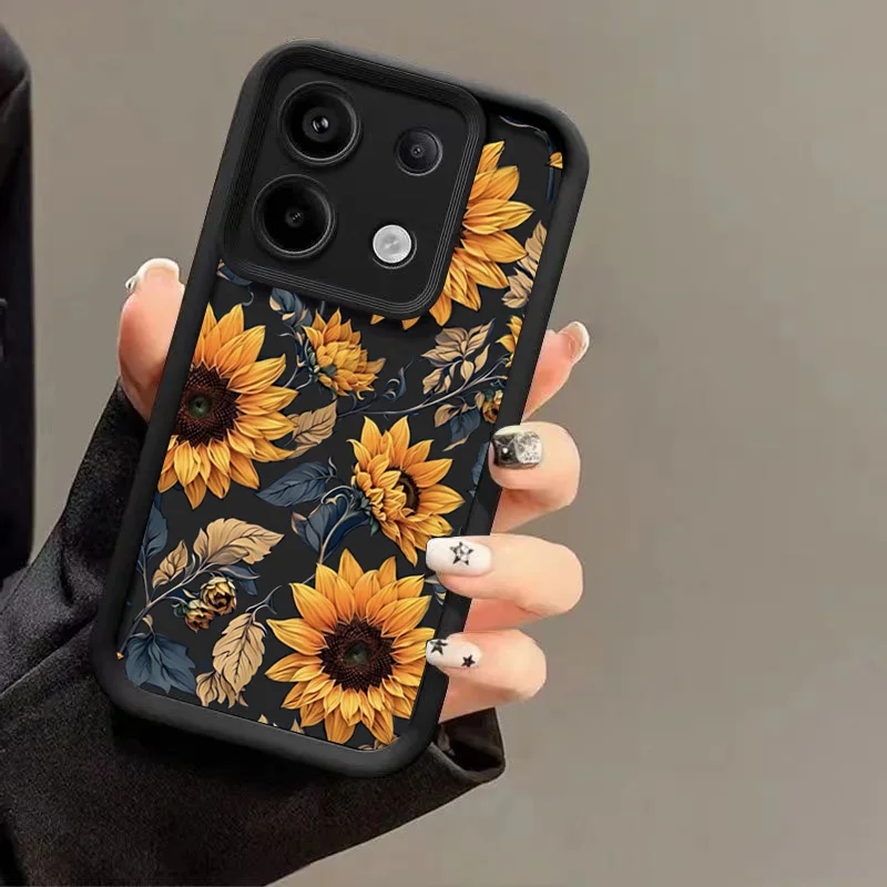 Sunflower Pattern Matte Phone Case for Xiaomi Redmi Note 14 13 12 11 Pro Plus 4G 5G 12S 11S 10S 10 Redmi 13C 14C Cover Fundas image 6