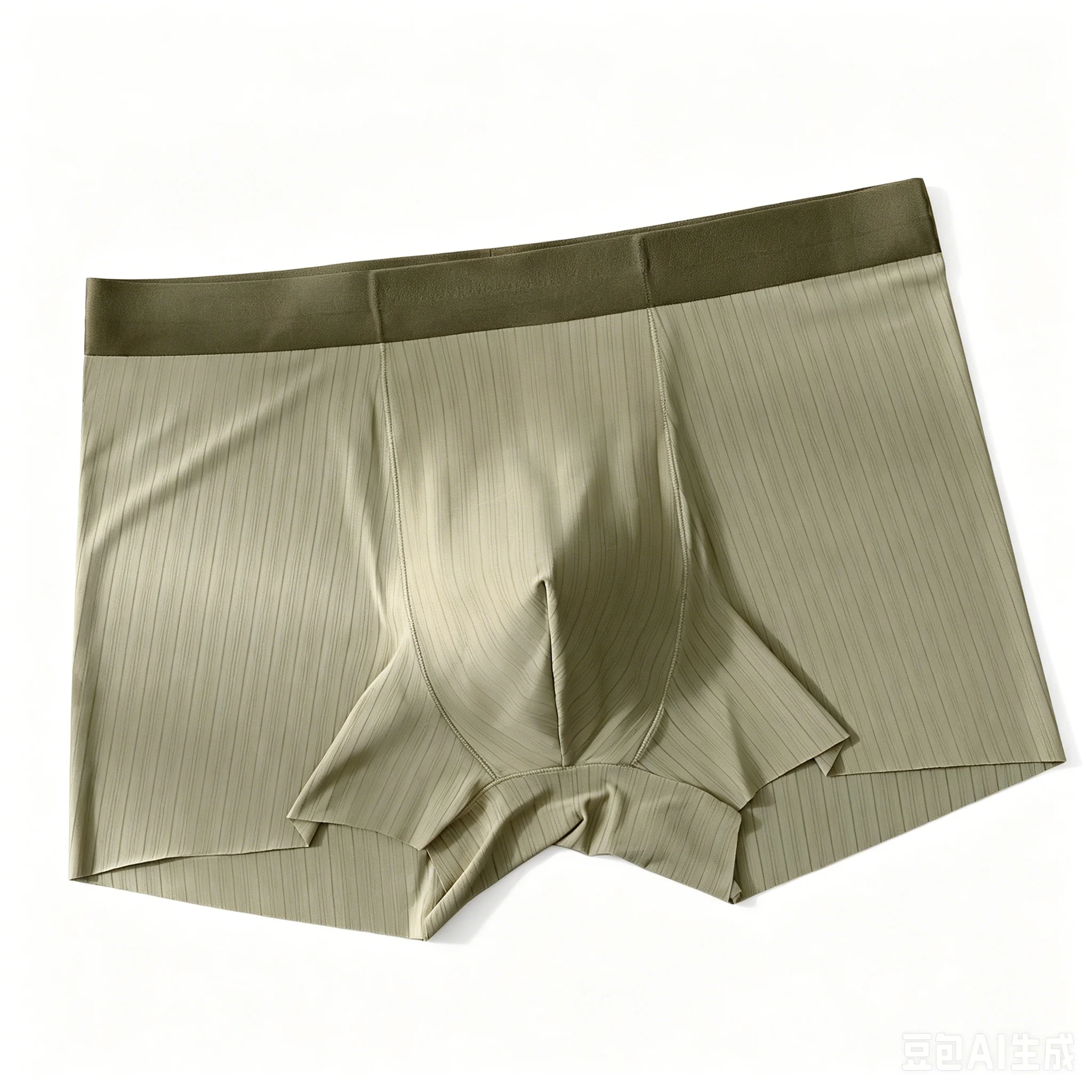 Cool Feel Ice Silk Boxer Shorts for Men Vertical Stripe, Invisible Waistband Summer Underpants Youth Sexy U Convex Pouch Trunks