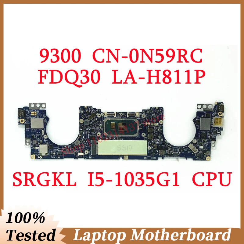 

For Dell 9300 CN-0N59RC 0N59RC N59RC With SRGKL I5-1035G1 CPU Mainboard FDQ30 LA-H811P Laptop Motherboard 100% Fully Tested Good