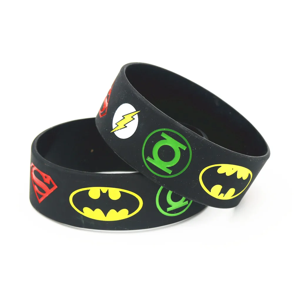 1PC Wide 25mm Bat Black White Movie Silicone Rubber Bracelets & Bangles Men Women Bangles for Fans SH047