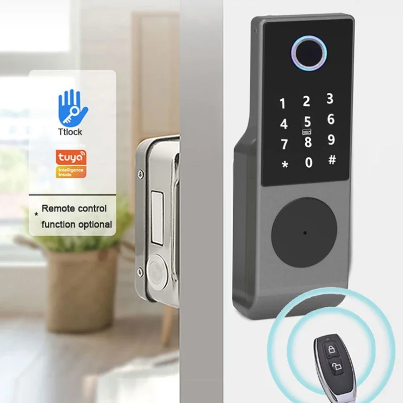 Imagem -03 - Fingerprint Smart Door Lock Ip65 Impermeável Portão Exterior Senha Bluetooth 13.56mhz Cartão ic Deadbolt Chave Mecânica