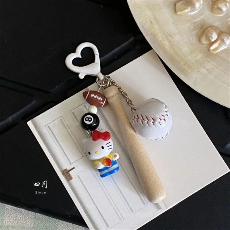 

Hello Kitty Anime Kawaii Sanrio Ins Fashion Pendant Cute Cartoon Keychain Schoolbag Decoration Creative Gifts Toys for Kids