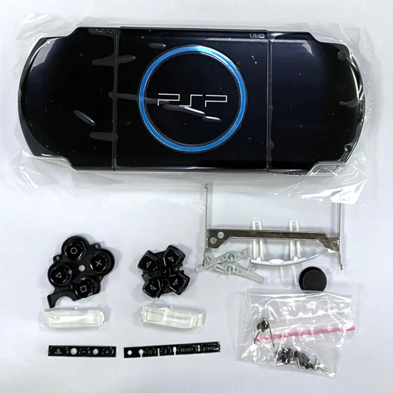 استبدال واضح حالة شل ل PSP3000 PSP 3001 3004 3008 لعبة وحدة التحكم الإسكان غطاء غطاء مع مجموعة أزرار
