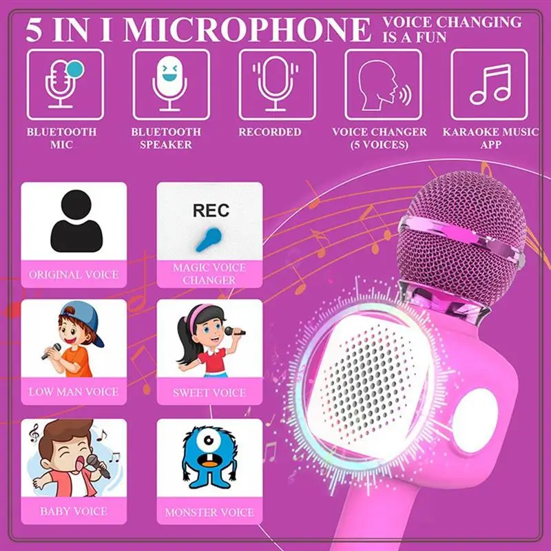 信頼性の高いカラオケマイク Bluetooth ワイヤレスプロフェッショナル歌うマシンノイズリダクション家庭用 KTV パーティー子供ギフト、カラオケ