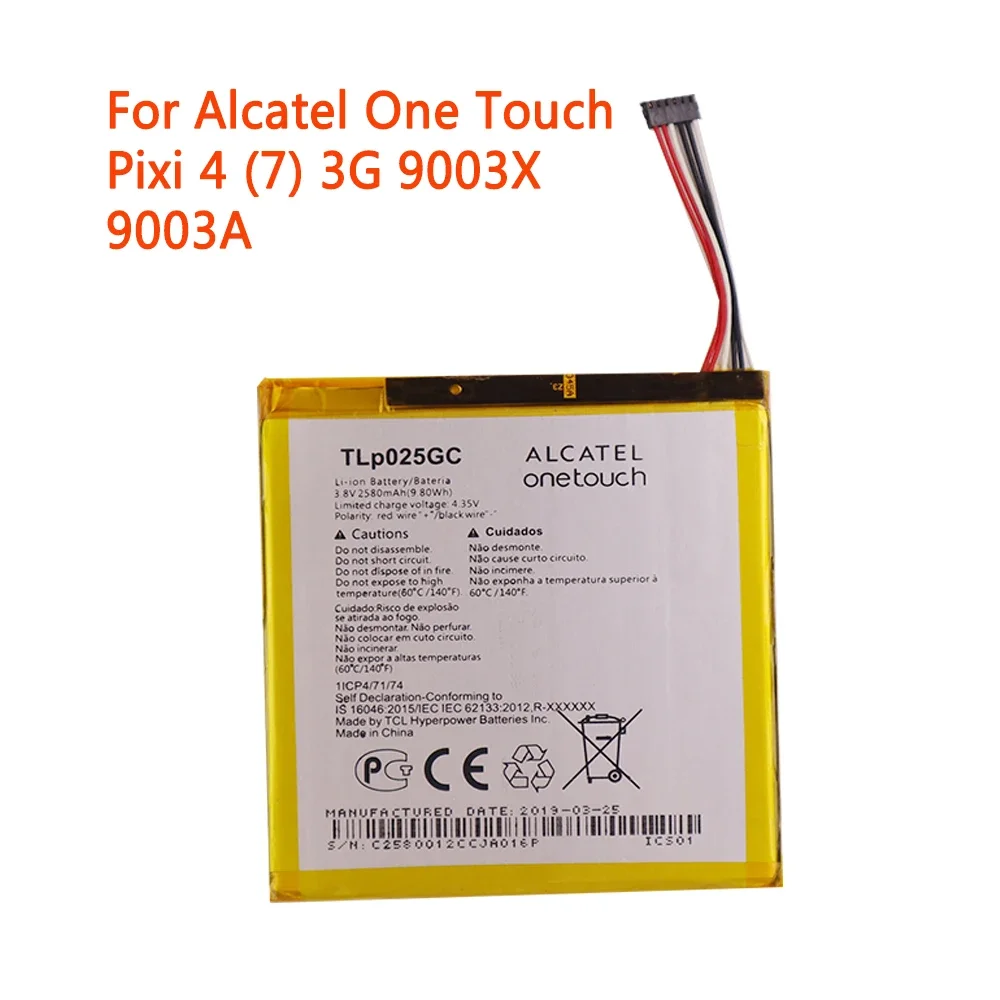 

100% Original High quality TLP025GC 2580mAh Battery For Alcatel One Touch Pixi 4 (7) 3G 9003X 9003A Cell Mobile Phone Battery