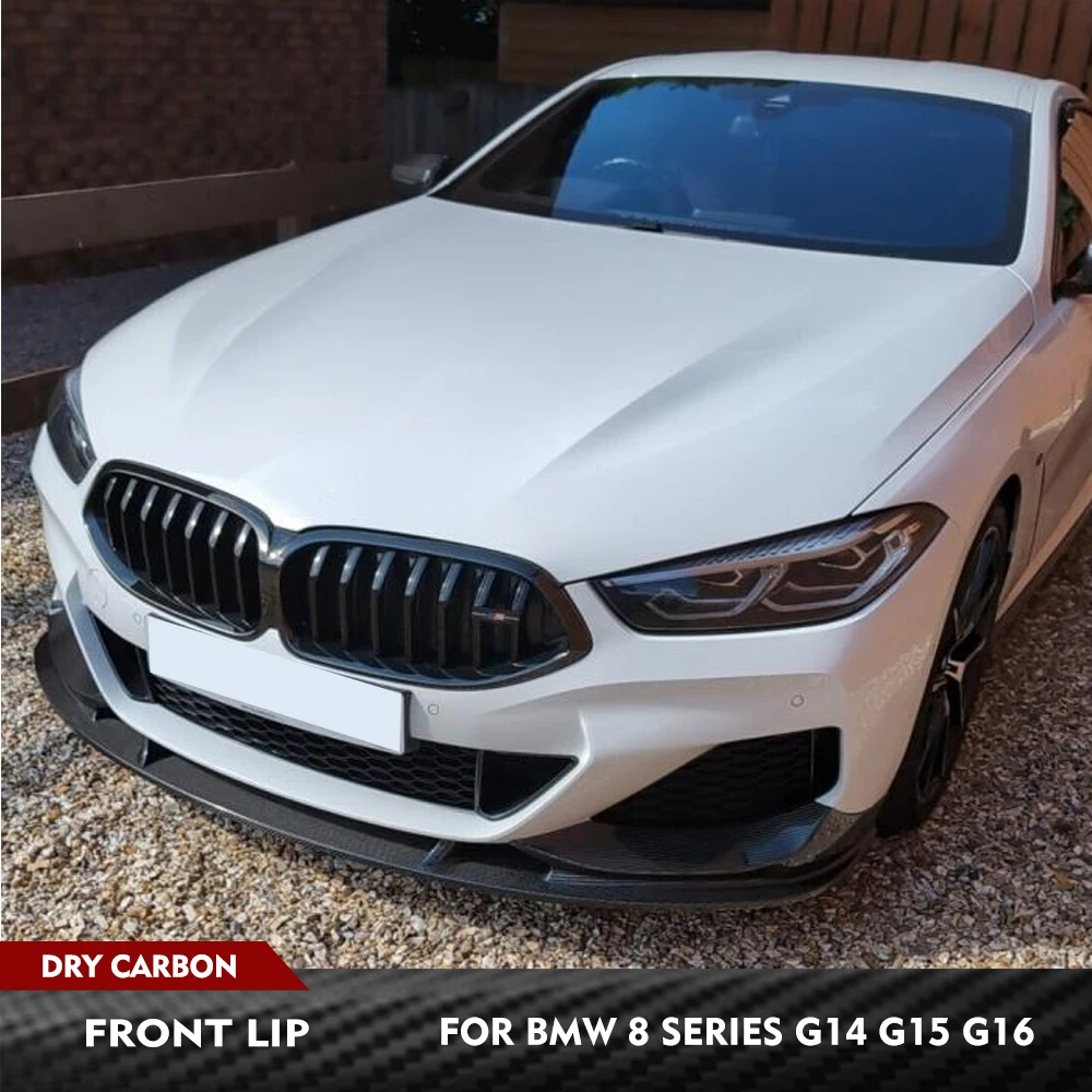 

For BMW 8 Series G14 G15 G16 2018-2024 Car Front Bumper Lip Spoiler Splitters Car Front Lip Chin Body Kits Prepreg Dry Carbon