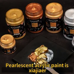 1pcs/100ml/300mlxiajiaer Gold acrylic pigment crafts Picture frame Sculpture pearlescent color silver gold acrylic pigment