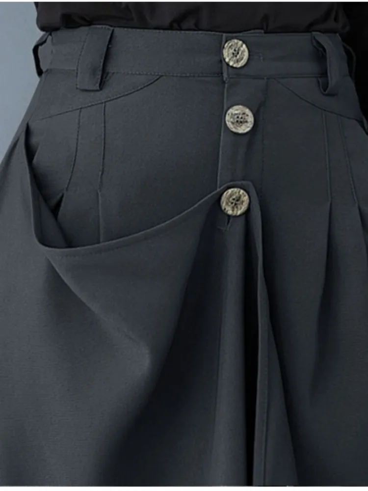 Autumn Irregular Patchwork Wide Leg Pants Women Fashion High Waist Pants Ladies Trousers Casual Loose Woman Harajuku Pants