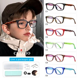 CLLOIO New Trendy Square Kids Myopia Glasses Anti Blue Light Boys Girls Computer Eyeglasses Children Prescription Optical Frames