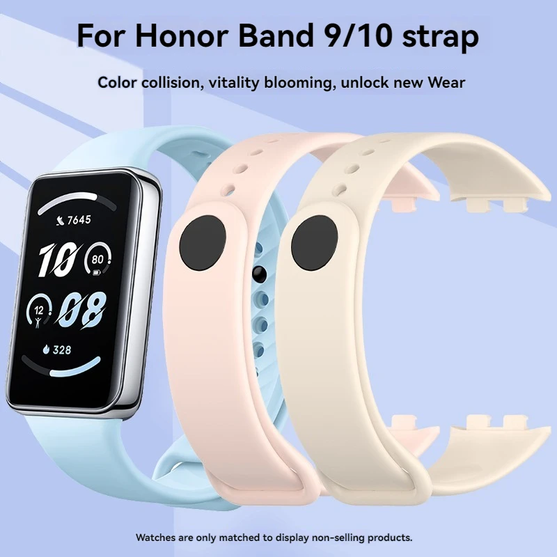 

Ремешок для Honor Band 9, умные часы, спортивный ремешок, сменный браслет для Honor Band 10, силиконовый ремешок, аксессуары для браслета