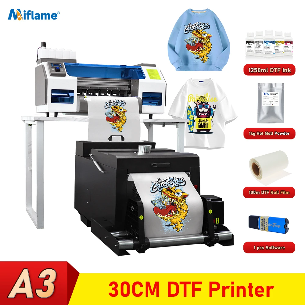 

30 см DTF принтер для Epson XP600 печатающая головка A3 DTF принтер с шейкерной машинкой для печати на текстильных футболках