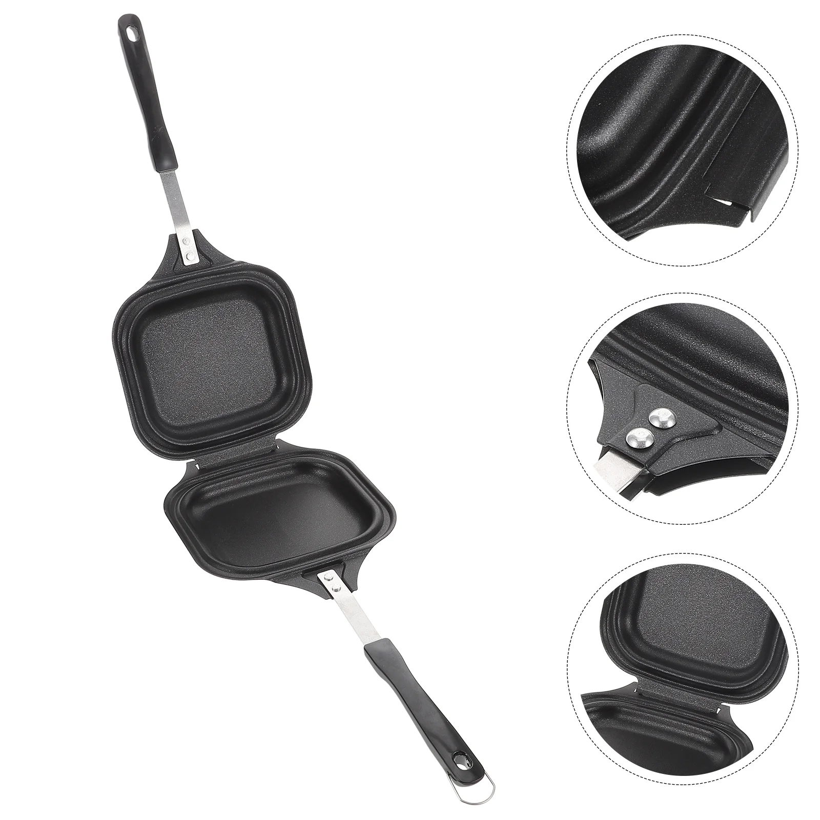 

Sandwich Frying Pan Double Sided Non Stick Detachable for Toast Eggs Baking Mold Breakfast Snack Pan Perfect for Camping