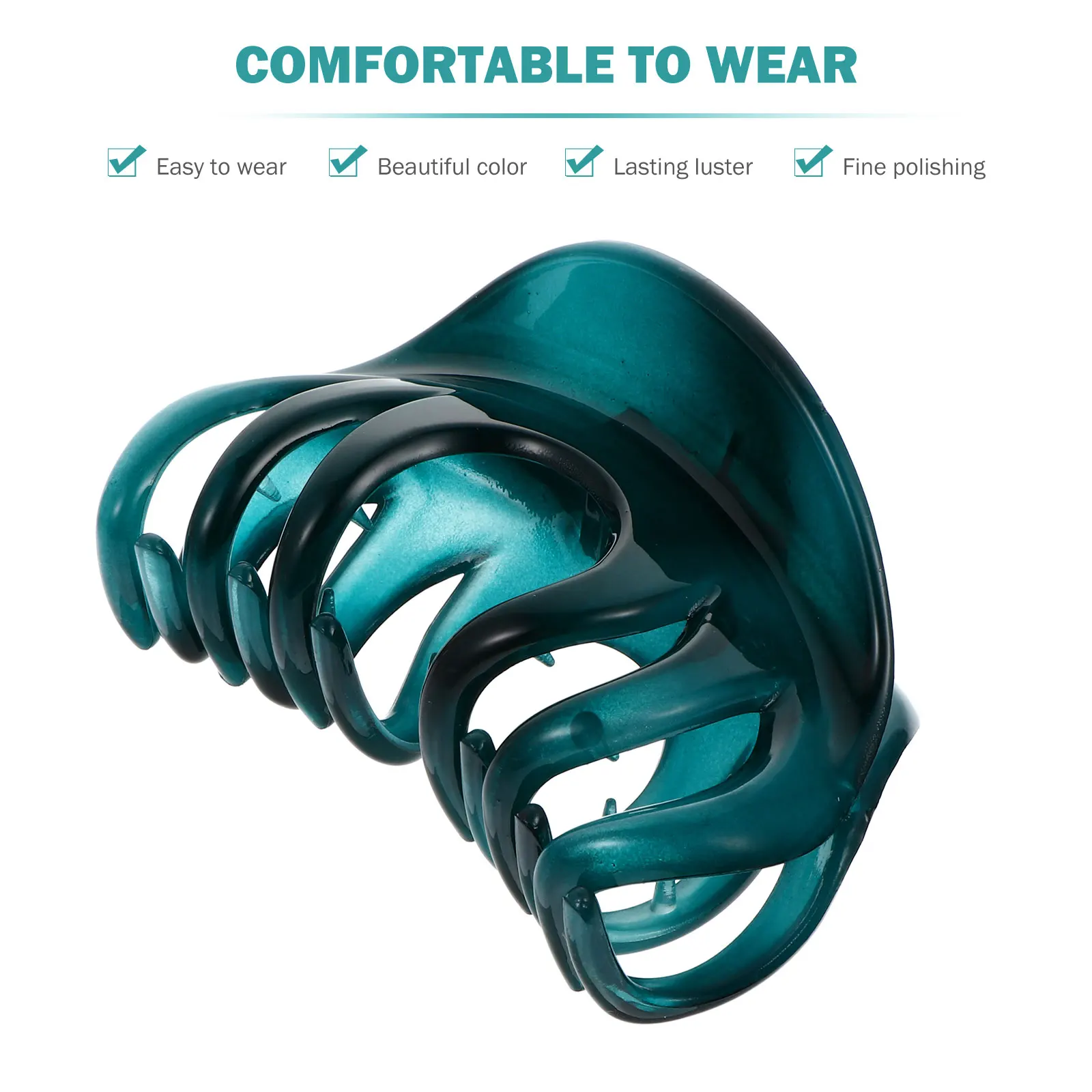

2pcs Large Claw Clips Women Acrylic Jaw Clip Durable Hair Clamp Clip For Daily Office Casual Use Comfortable All Ages Easy Hold
