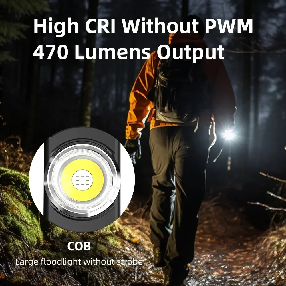 Klarus E5 EDC Rechargeable LED Flashlight USB Charging Lantern with Built-in Li-ion Battery 470LM IPX4 Water-Resistant Torch