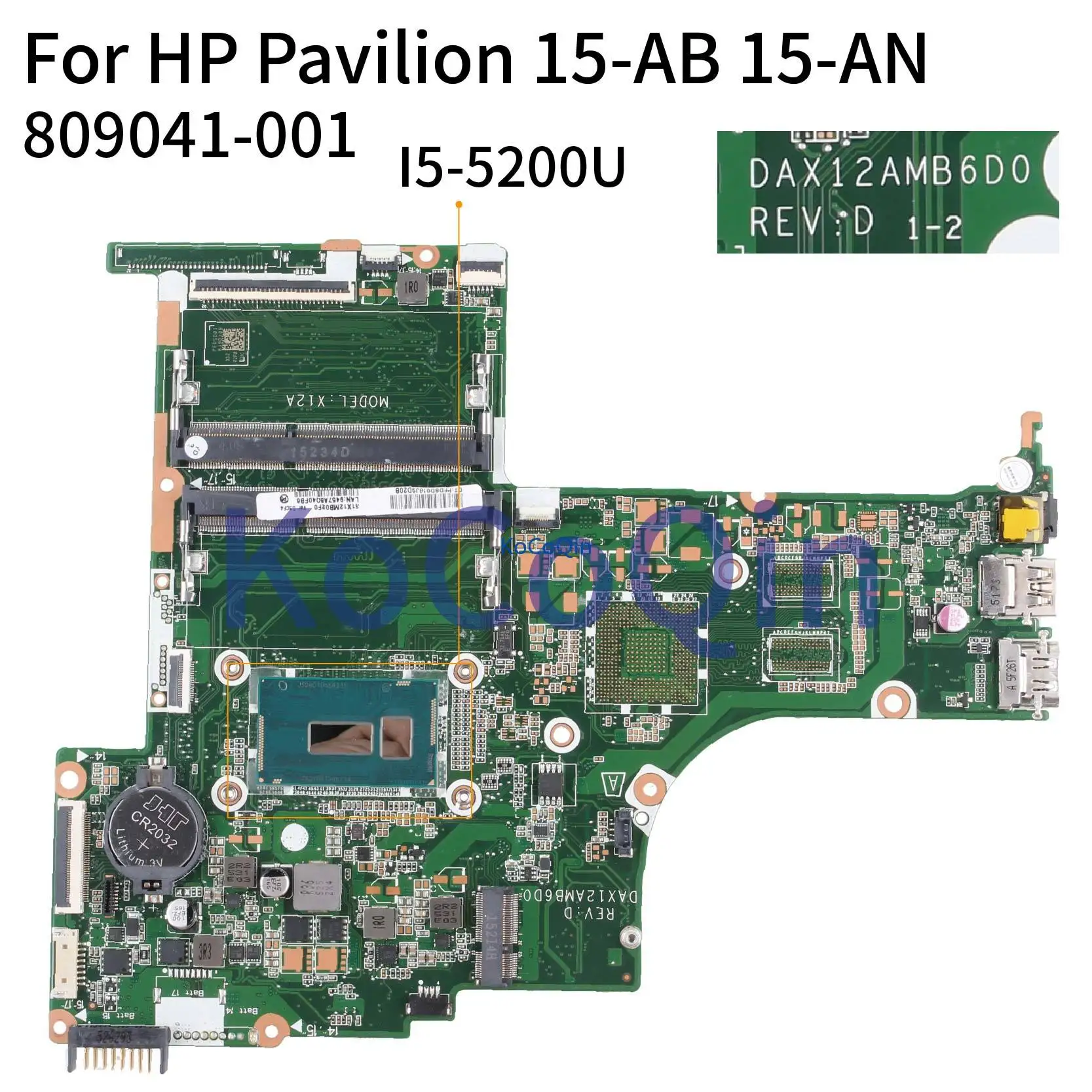 

I5-5200U For HP Pavilion 15-AB 15-AN 15Z-AB Laptop motherboard 809041-001 809041-601 DAX12AMB6D0 Notebook Mainboard Full Tested