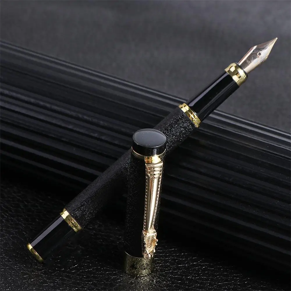 Luxury Fountain Pen High Quality Frosted Golden Dragon Iraurita Business Ink Pen Stationery Office School Supplies