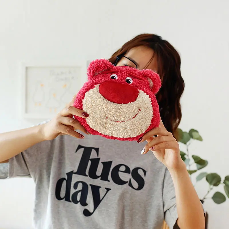 Disney Strawberry Bear New Plush Shoulder Bag Cartoon Fashion Plush Doll Women's Oblique Bag Luxury Brand Children's Coin Purse