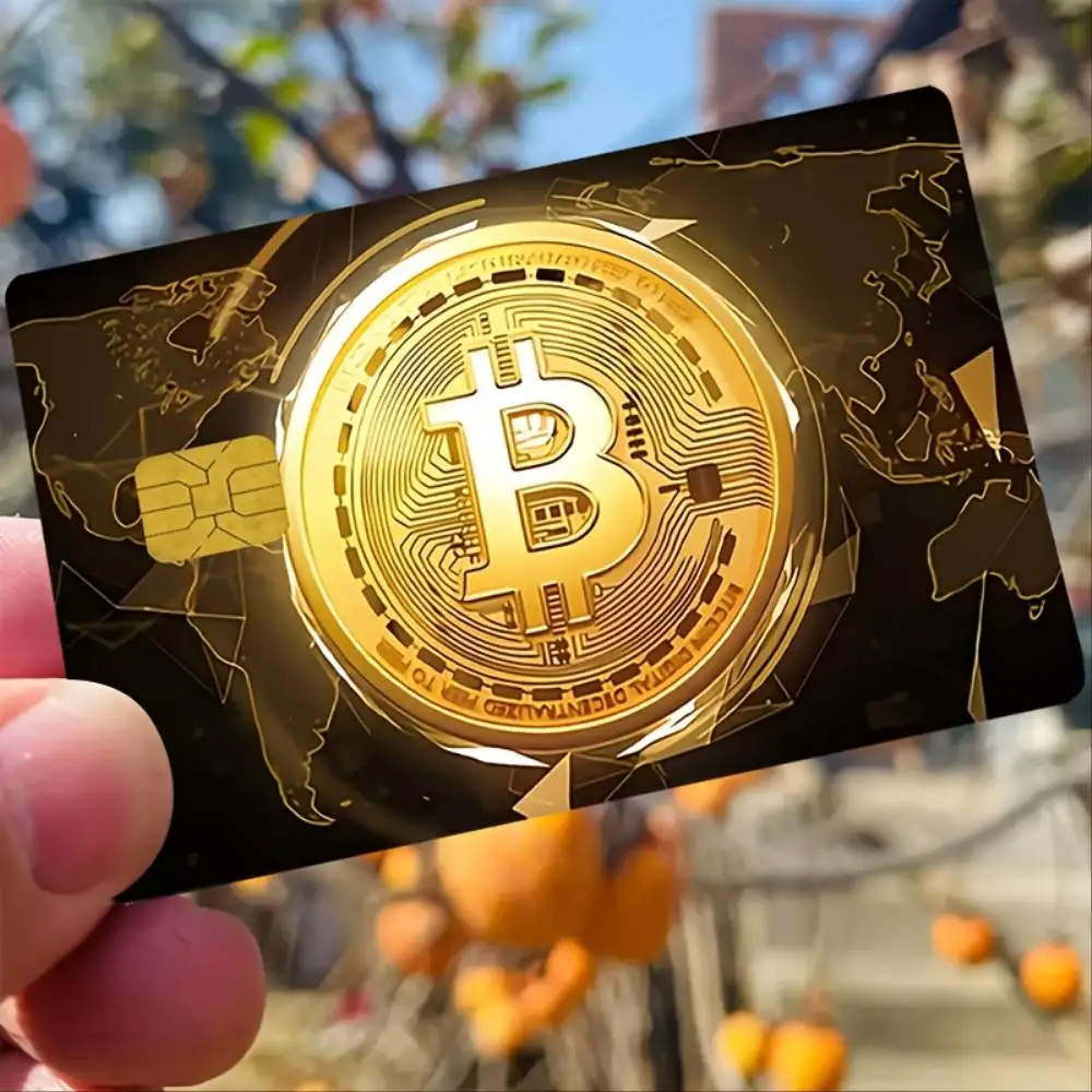 Minimalist Bitcoin Credit Card Sticker Long Lasting PVC Contemporary Decal For Credit Debit Key Cards