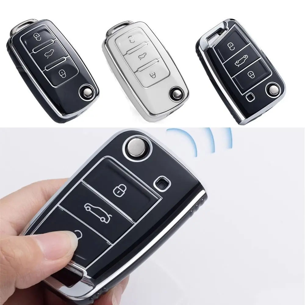 Car Key Case Cover For VW Volkswagen/Polo/Tiguan/Passat B5 B6 B7/Golf 7 MK/Jetta/Skoda/Kodiaq/Superb/Octavia Seat Accessories