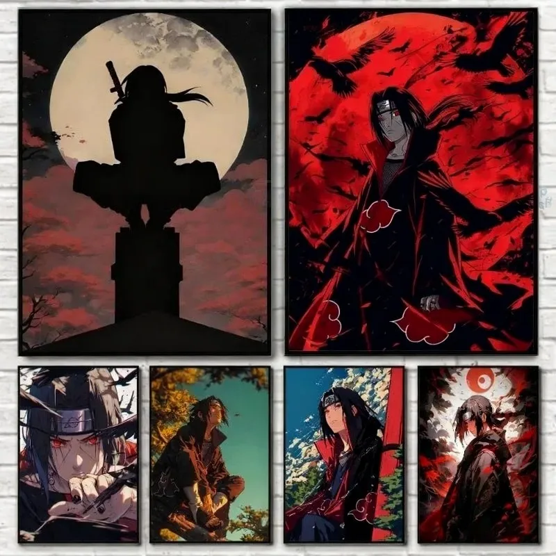 Image of Naruto-Poster von Kakashisuke Itachi HD Uchiha Akatsuki Anime-Charakter-Ölgemälde, moderne Heimdekoration, Wandgemälde