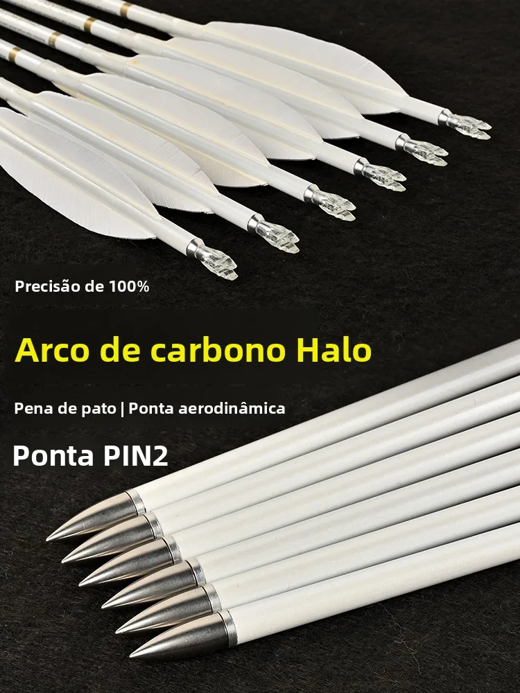 set-di-frecce-in-fibra-di-carbonio-pura-qiansan-con-piume-naturali-di-tacchino-per-tiro-con-l'arco-competizioni-all'aperto-e-allenamento