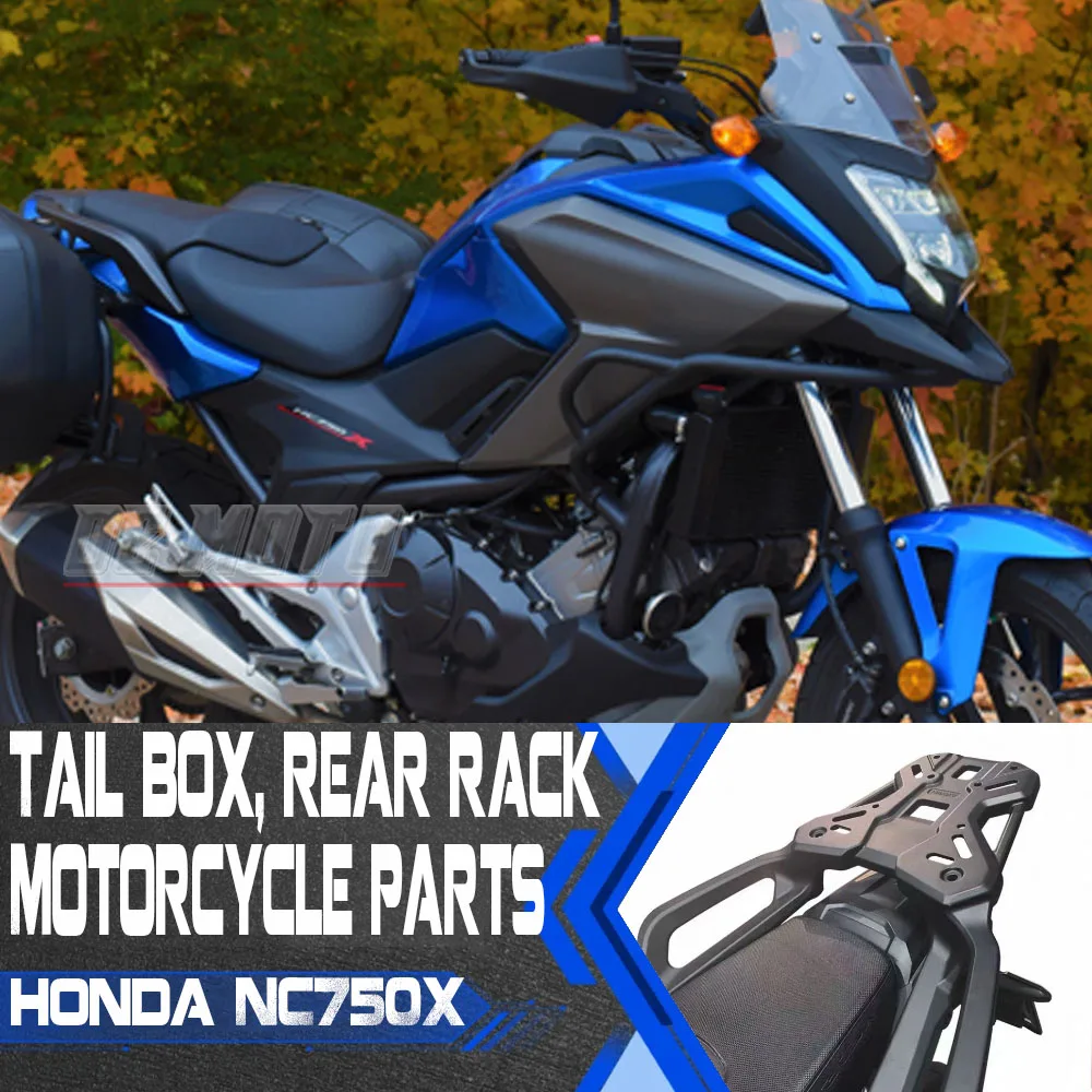 FOR 2021-2025 HONDA NC750X: Integrated Rear Rack, Aluminum Alloy Tail Rack, Tail Box Rack, Grab Handle, And Rear Spoiler.