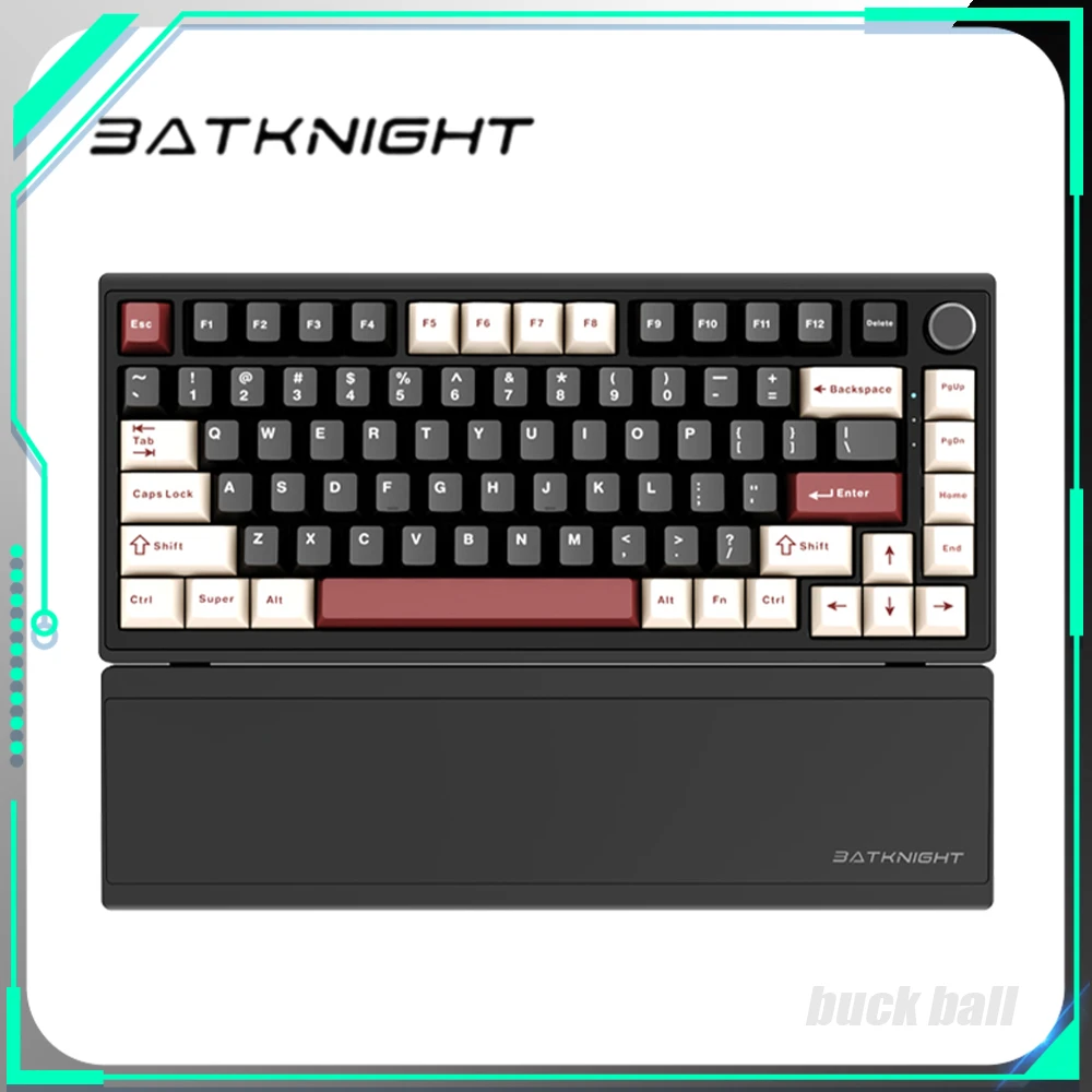 

BATKNIGHT BK75 Mechanical Keyboard Gasket Multifunctional Knob Hot Swap Three Mode Gaming Keyboard RGB 82 Keys Mac Office Gifts