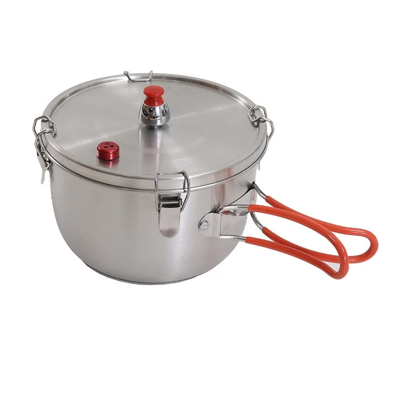 Outdoor Stainless Steel Micro Pressure Cooker Multifunctional Cooking Pot Portable Safety Alpine Pressure Cooker Camping Cooker