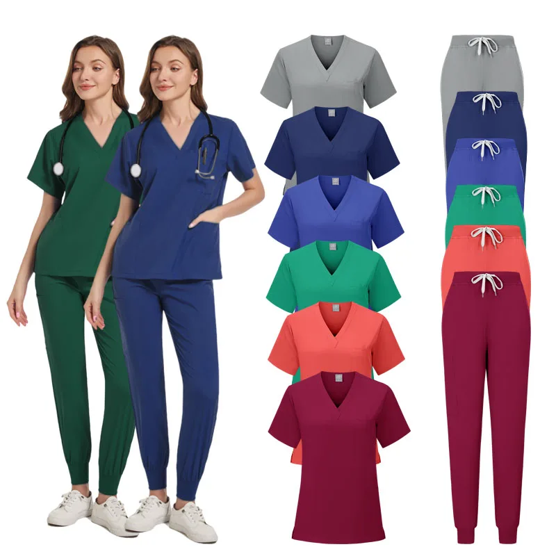 Men Women's Medical Nurse Uniform Surgical Scrubs Set Clinical Nursing Workwear Pet Clothes Lab Suit Veterinaria Spa Accessories