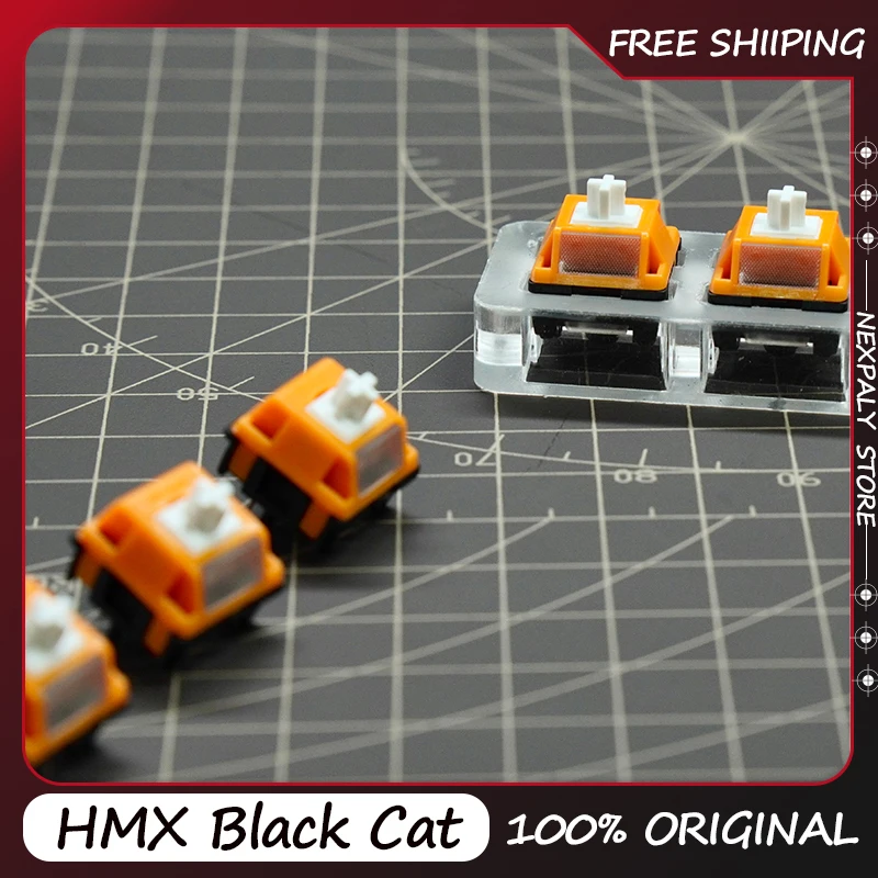 HMX Black Cat Switch 5PIN HIFI Paragraph Switch Factory-lubed Hot-swap 45g Trigger Office Custom Mechanical Keyboard Accessories