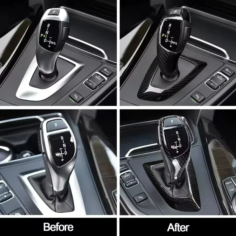 For BMW Real｜Dry Carbon Fiber｜gear Shift Cover｜3 Series X3 X4 X5 X6 X5M X6M F20 F21 F22 F23 F30 F34 F35 F36 F10｜knob Accessories