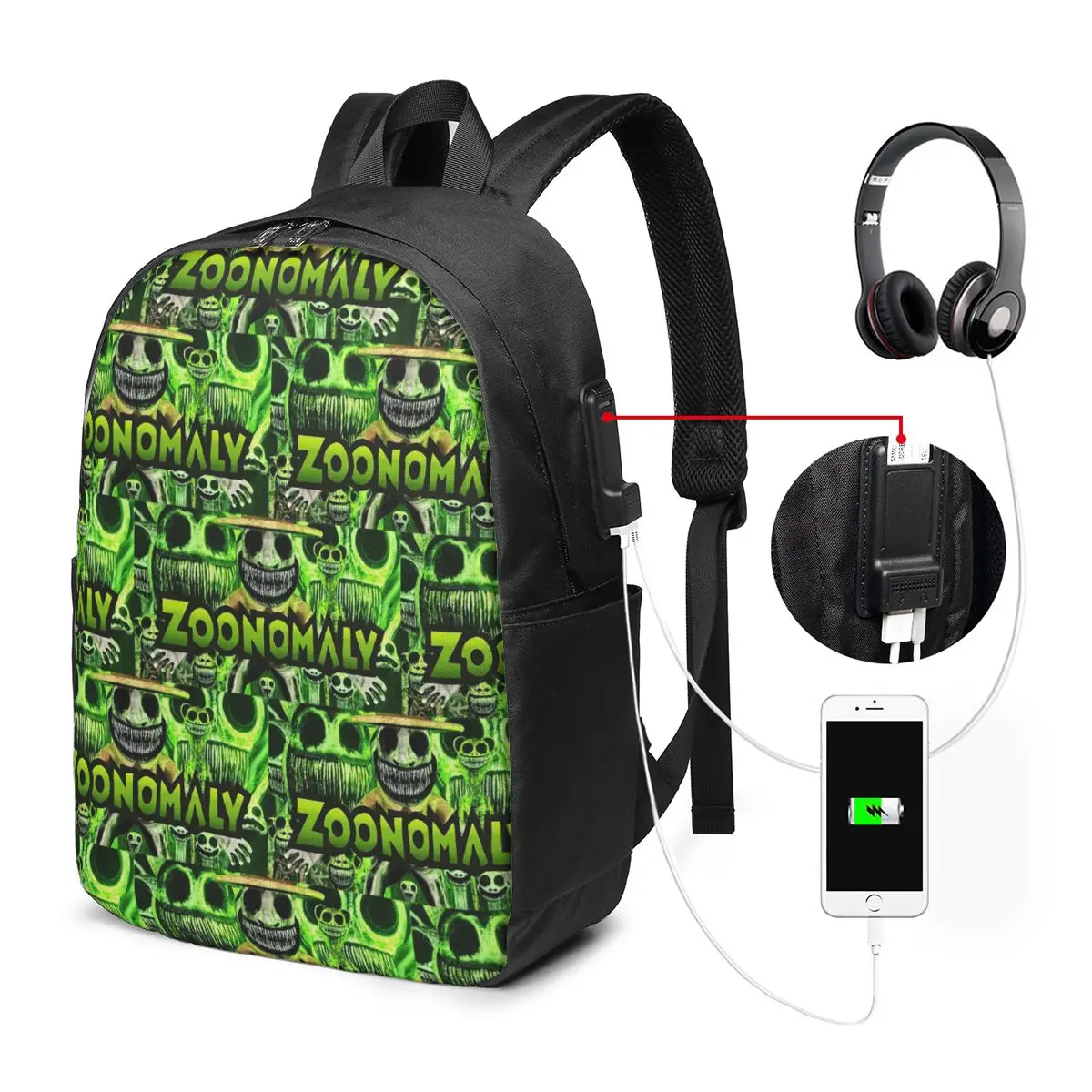 Zoonomaly Cartoon Steam Game Backpack Travel Notebook Bag Computer College Student School Bag Laptop Shoulder Bags for Men Women view 2