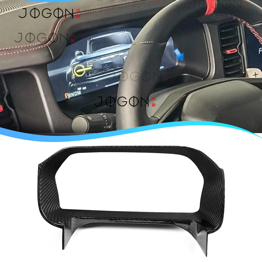 Real Dry Carbon Fiber Car Inner Cluster Dash Instrument Trim Cover Decoration For Ford Bronco Outer Banks Raptor Sport 2021-2026