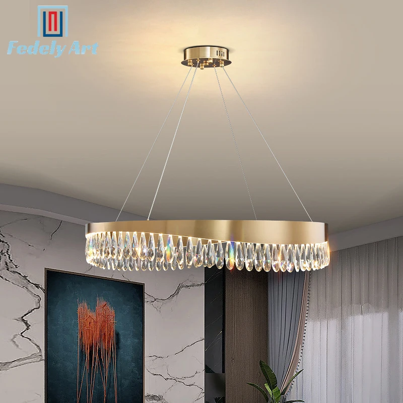 

Modern crystal chandelier, LED crystal chandelier for bedroom living room dining room, indoor decorative lighting crystal lamps