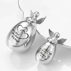Angel Wing Keepsake Urns for Human/Pet Ashes Holder Mini Cremation Urns Stainless Steel Memorial Ashes Decorative Jar Jewelry