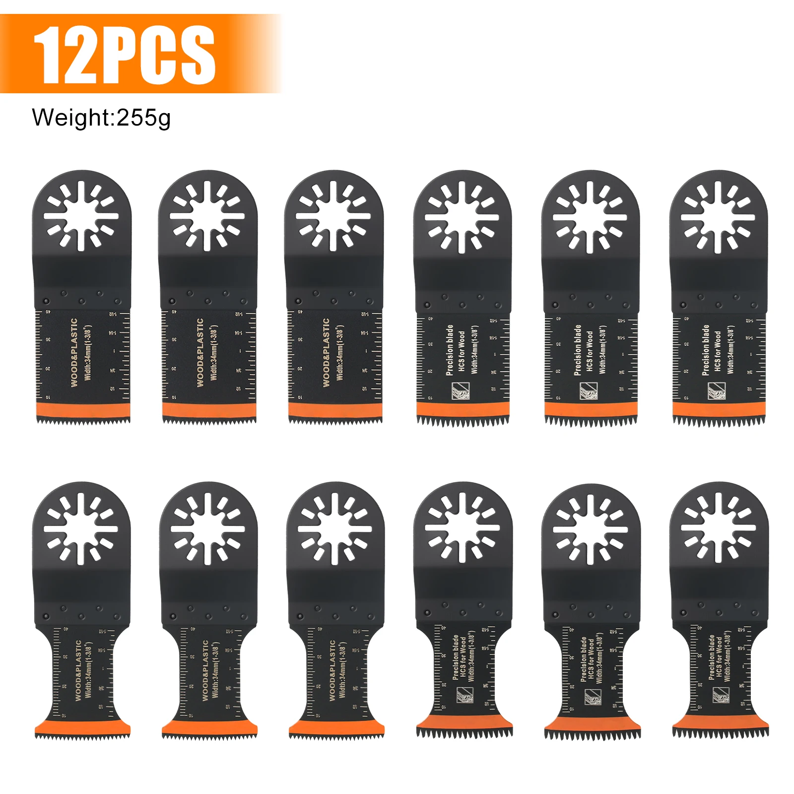10–42-teiliges oszillierendes Sägeblatt-Set, universelle Multitool-Sägeblätter mit geschlossener Rückseite für Holz, Kunststoff, Metall, passend für die meisten oszillierenden Werkzeuge