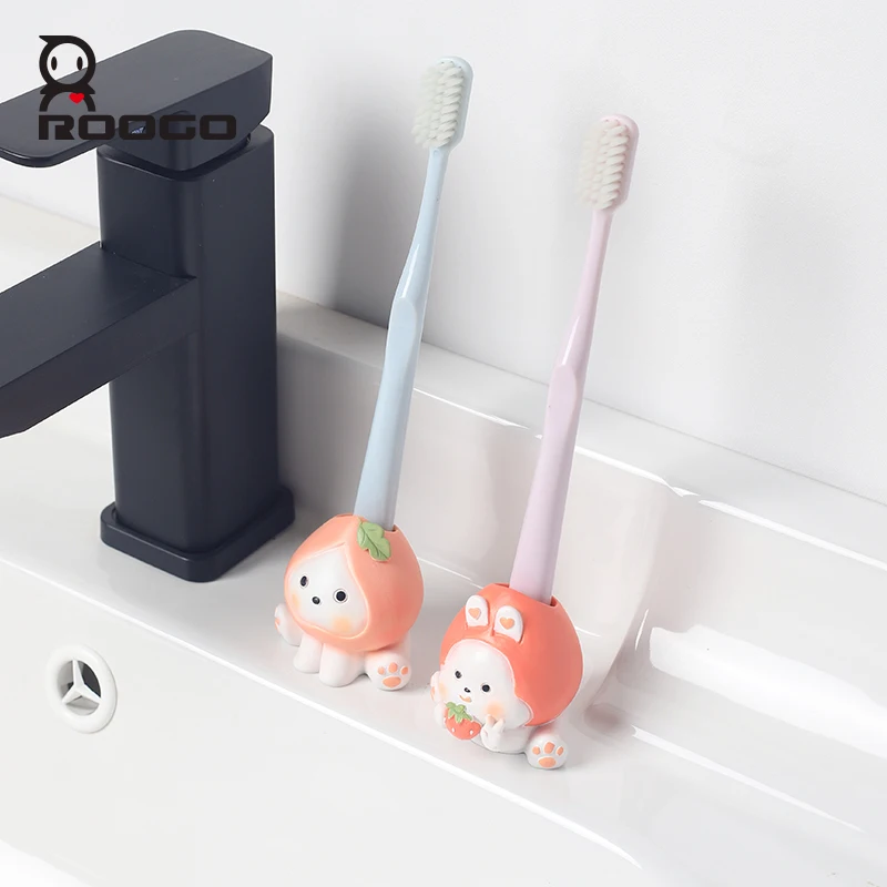 1Pcs Creative Resin  Figurine Toothbrush Holder Cute Animal Toothbrush Storage Rack Organizer Stand Toothbrush Holder Stand Base