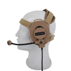 Z Tactical Bowman Elite II Earmuff Headset, Boom Mic, Airsoft Tactical Walkie Talkie, Noise Reduction Headphone, Tan Kaki