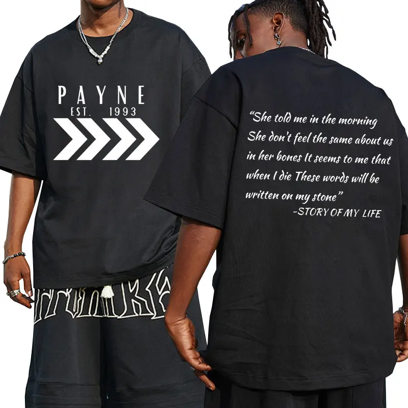 Liam Payne Tribute Graphic T Shirts Mens Clothes Payne 93 Merch Hip Hop Vintage T-shirt Oversized 100% Cotton Tees Short Sleeve