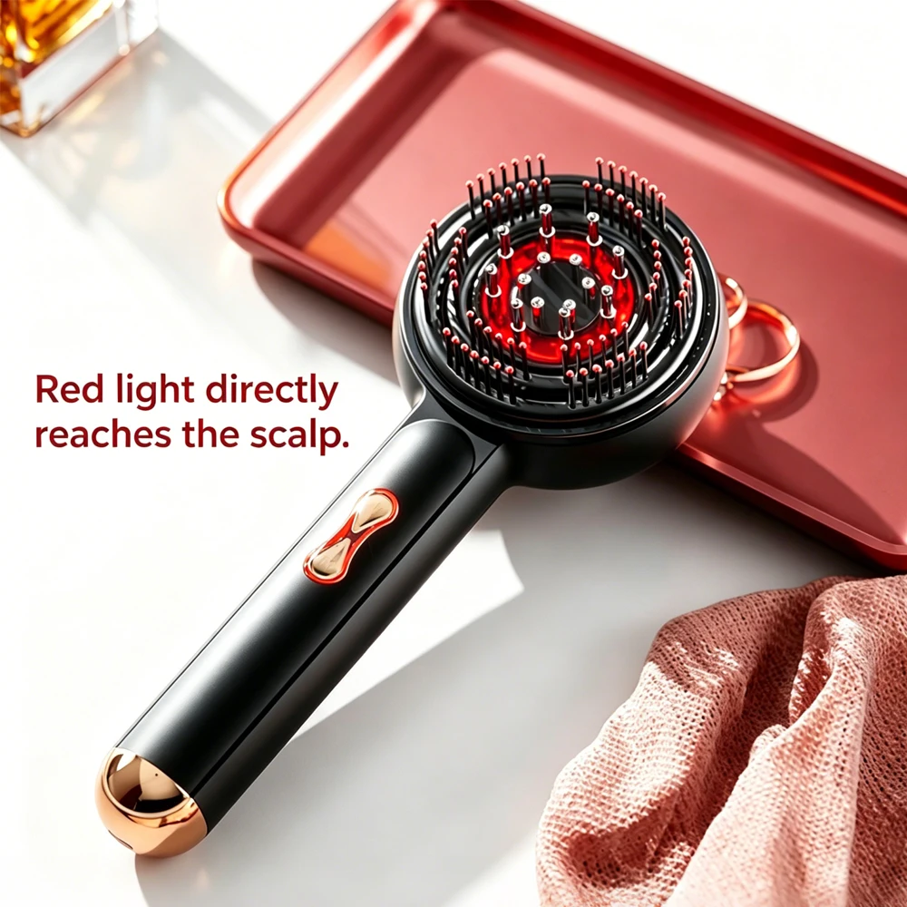 Gentle Pulse High‑Quality Scalp Massage Comb With Liquid Addition Function for Scalp & Body Daily Comfort Muscle Care Home Use