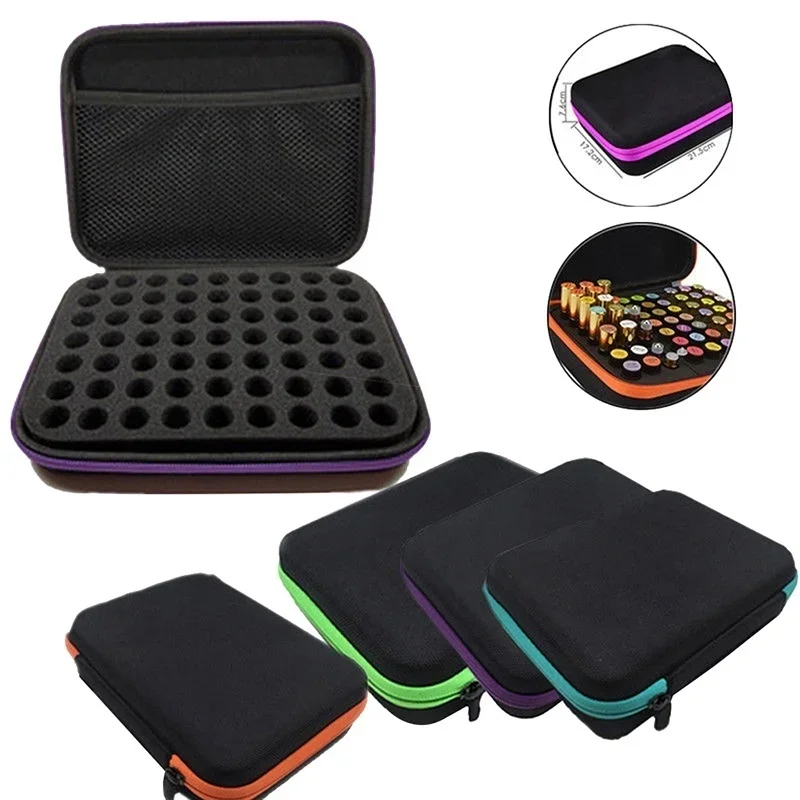 63 Bottles Essential Oil Carry Case for 1ml -3ml Essence Oil Bottles Box Travel Carry Case Travel Home Portable Hand Bag Tools