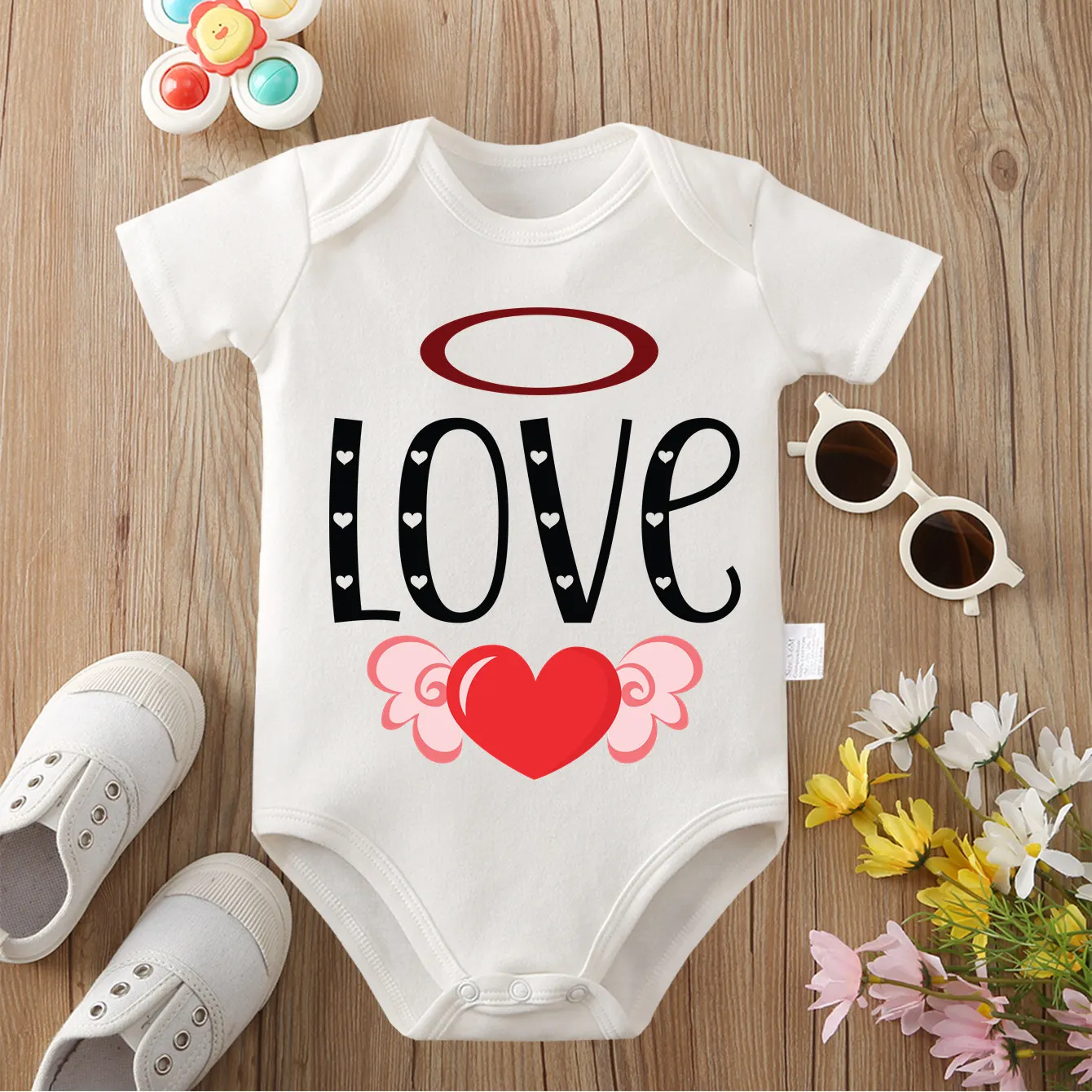 

Комбинезон из чистого хлопка с изысканным принтом Born Because of Love, удобное боди для малышей, комбинезон для новорожденных от 0 до 12 месяцев