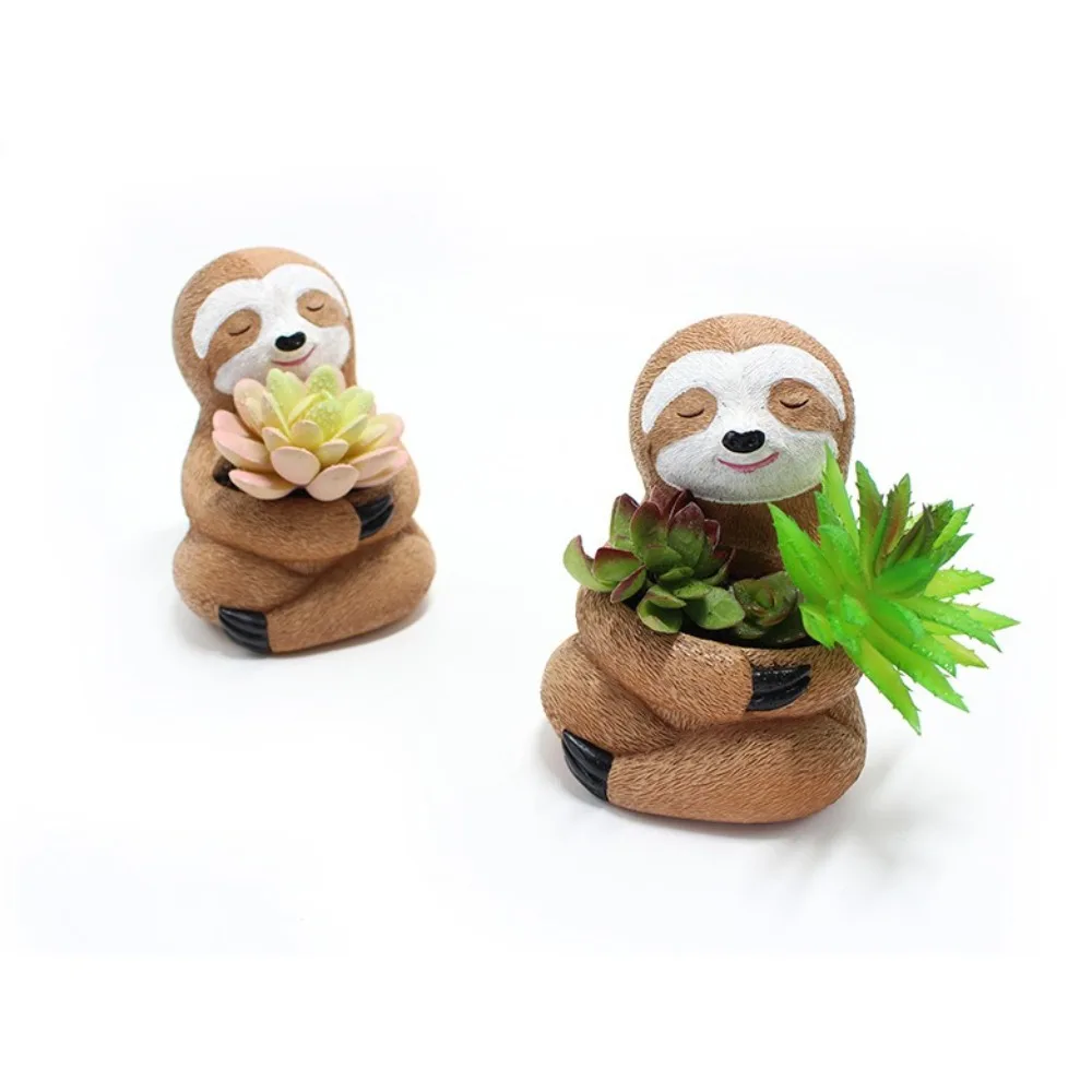 Cute Cartoon Animal Succulent Flower Pot Desktop Home Decoration Sloth Flowerpot Gift Plant Holder Home