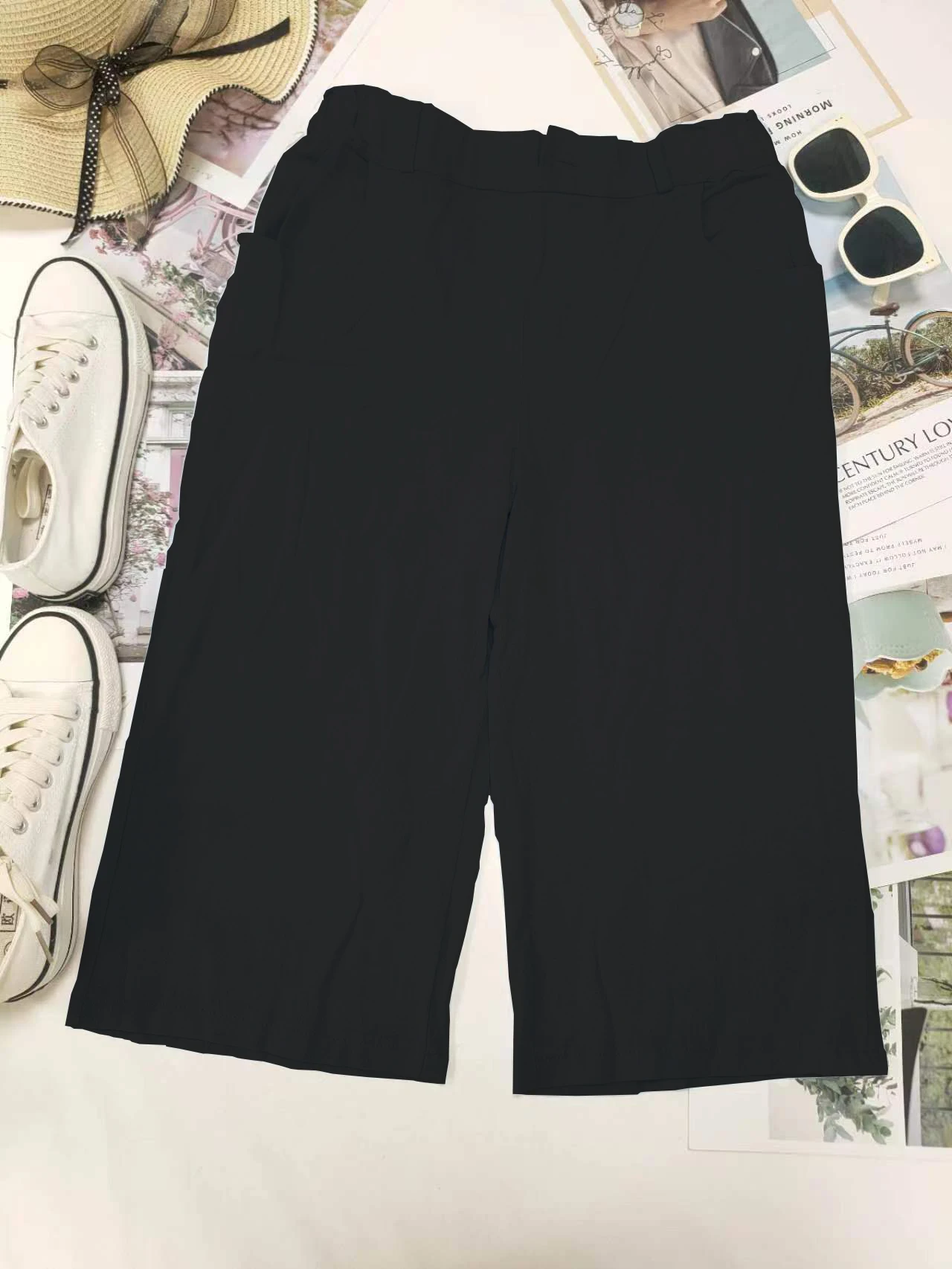 Retro elastic waist pencil pants women\'s casual pants 2024 summer new high-waisted slim breathable pants seven pants