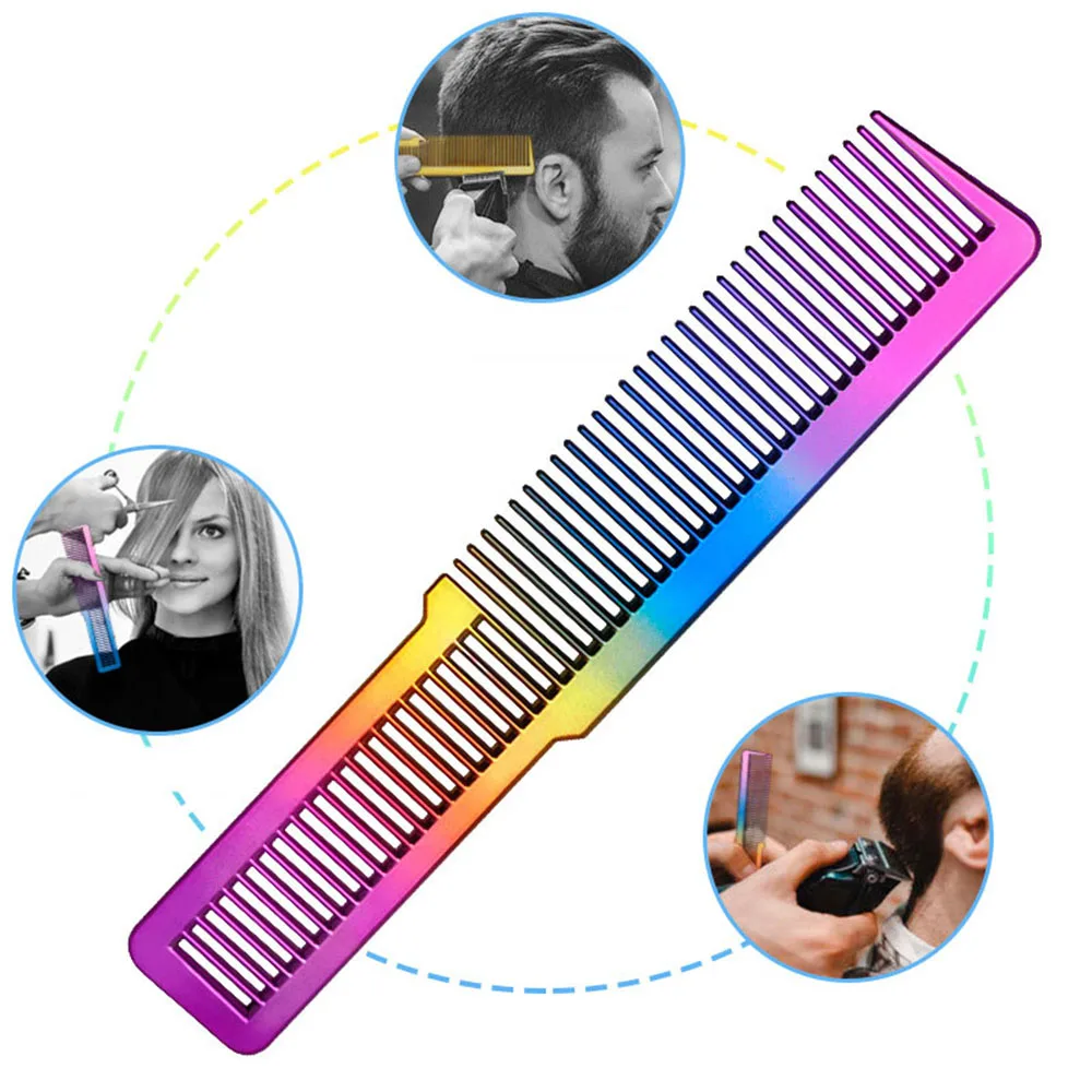 1pc Professional Haircutting Comb Hollow Out Styling 2 In 1 Teeth Comb Hairdresser Salon Flat Hair Bush Cut Flat Hair Style Comb