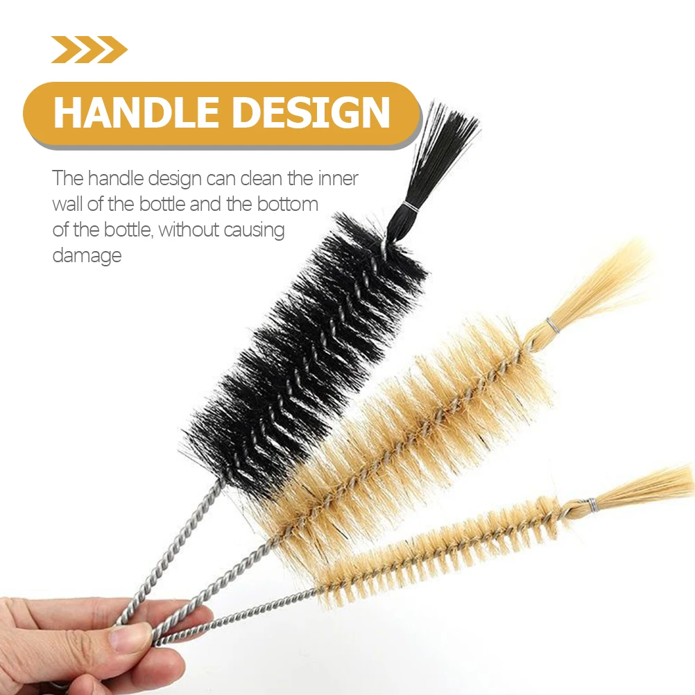 

2 Pcs Laboratory Beaker Brush Bottle Cleaner Test Tube Cleaning Black Nylon Multi-functional Water