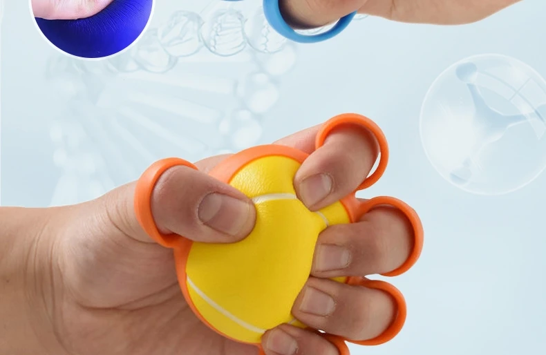 Fünf-Finger-Griffball Handkrafttrainer Quetschball für Handgelenk-Kraftaufbau Fingerübungen Fitness Entspannungswerkzeug – Detail 7